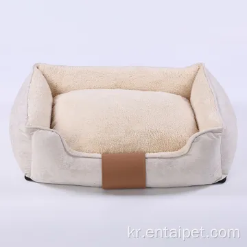 애완 동물 고급 봉제 편안한 개 침대 직사각형 볼스터